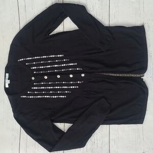 Boden Black Cardigan with Tiny Pom Pom details on front Size 6